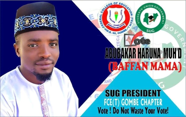 Abubakar Haruna Muhammad Elected as New Students Union Leader at FCE (T) Gombe