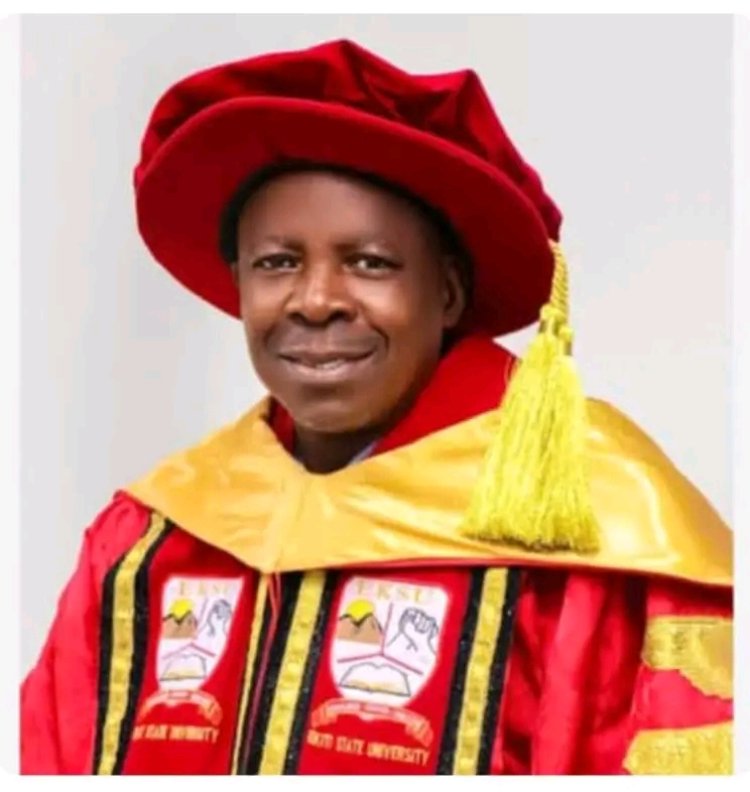 Professor Adaramola Congratulates EKSU VC on First Year Anniversary