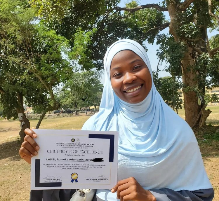 UNILORIN Graduate Romoke Lasisi Achieves Exceptional First-Class Degree in Mathematics With 4.94/5.00 CGPA