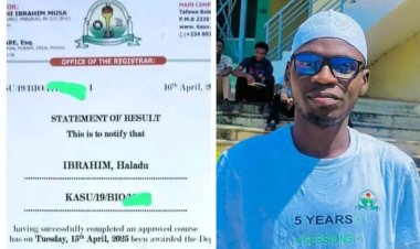Kaduna State University Graduate Haladu Ibrahim Achieves Academic Excellence with First-Class Honours degree in Biology
