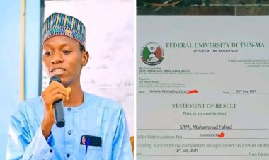 Sani Muhammad Fahad Achieves Academic Excellence with First Class Degree in B.Ed Primary Education at Federal University Dutsin-Ma