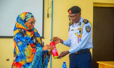 Federal Fire Service Pays Courtesy Visit to AUM Acting Vice Chancellor, Presents Fire Extinguisher and Pledges Support for Campus Safety