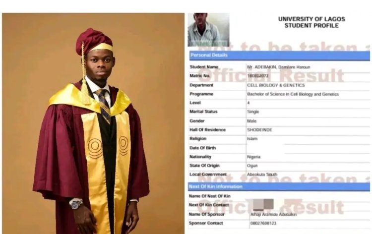 UNILAG Graduate Damilare Haroun Adebakin Breaks Record, Achieves Perfect 5.0 CGPA