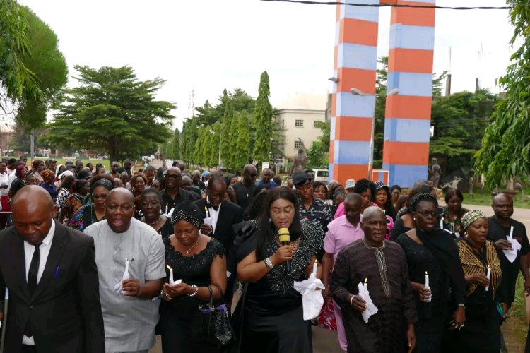 Federal Polytechnic, Oko Holds Candlelight Procession in Honor of Late Bursar