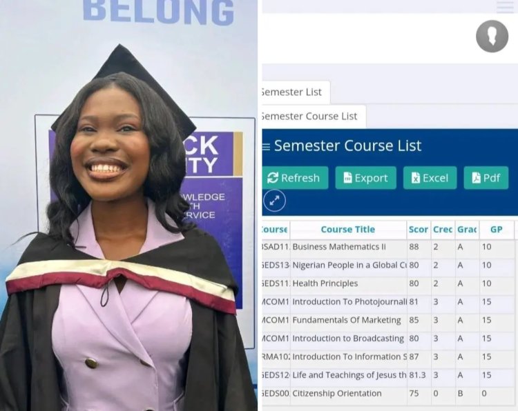 Babcock University Graduate Precious Ataro, Achieves First Class Honours in Mass Communication