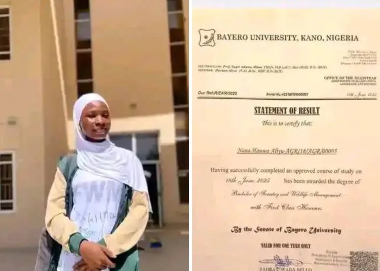 Bayero University Graduate Nana Hauwa Aliyu Achieves Academic Excellence with First Class Honours in Forestry and Wildlife