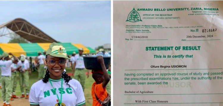 Meet Regina Osiomon Who Achieves Academic Excellence with First Class Honours at Ahmadu Bello University