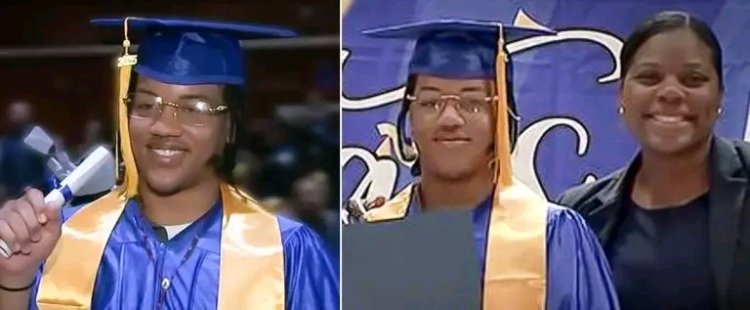 Young African-American Boy Graduates as US Prison Valedictorian