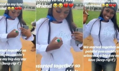 Lady Honors Late Boyfriend by Signing His Name on Her University Sign-Out Shirt in Touching Tribute