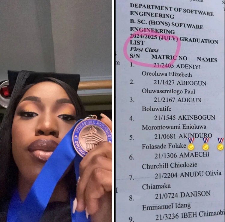 Babcock University Graduate Akinduro Folashade Celebrates First Class Honours Achievement