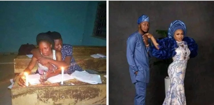 Ekiti State University Students who used to read together in night classes wed after several years of friendship