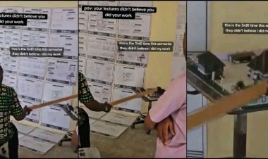 FUTO student cries out as lecturer destroys his architecture project