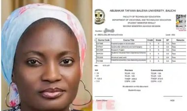 ATBU Bauchi Graduate Abdulsalam Aminat Eniola Emerges Overall Best Graduating Student