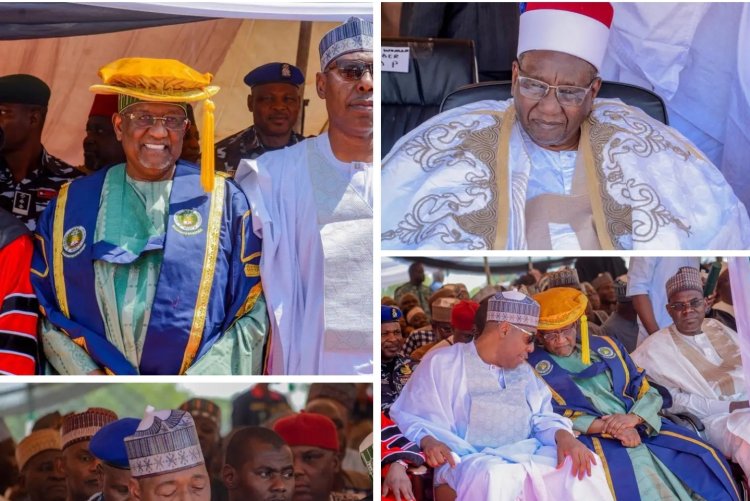 Zulum, Shehu of Borno, in Mubi for Indimi’s 17th Honorary Degree Investiture