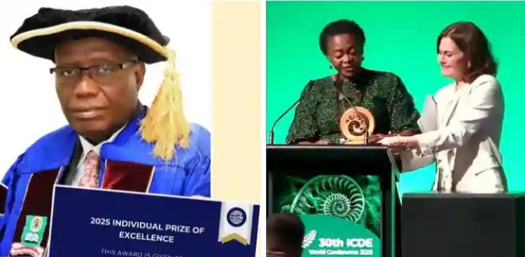 NOUN VC Professor Olufemi A. Peters Receives Prestigious ICDE Award