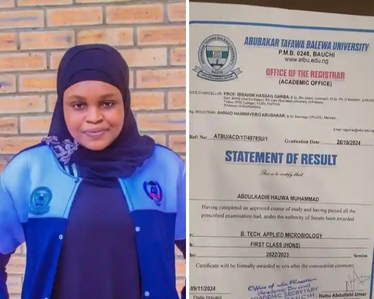 Hauwa Abdulkadir Makes History Achieves Remarkable First Class Honours  at ATBU