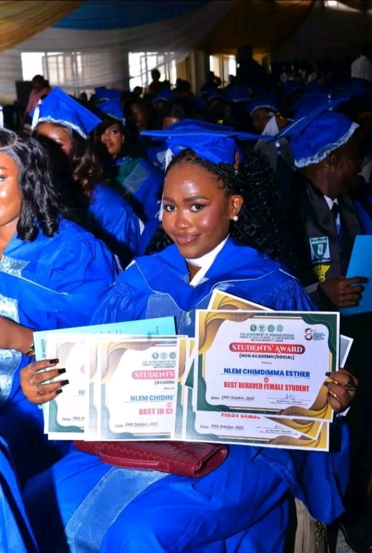 Meet Chimdimma Esther Nlem, who emerged as the Best Graduating Student in Nursing with First Class Honours at Imo State University