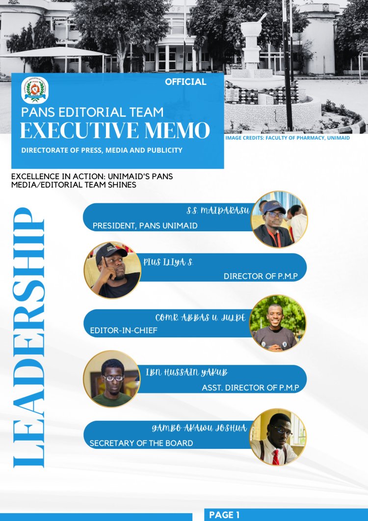Pius Iliya Simon's Vision Drives The Revolution of PANS UNIMAID Media and Editorials: A New Era of Excellence