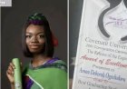 Aronu Deborah Ogechukwu Shines at Covenant University, Named Best Graduating Student with First Class Honours