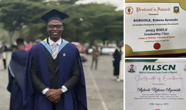 Agboola Ridwan Ayomide Emerges Best Graduating Student with First Class Honours at University of Ibadan
