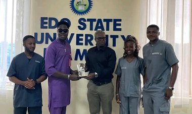 Edo State University Iyamho Vice-Chancellor, Prof. Adetimirin, Honored for Transformational Leadership by Medical Students