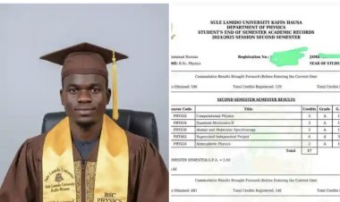 Haruna Muhammad Achieves First-Class Honors in Physics at Sule Lamido University