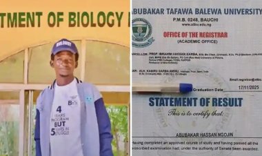 Abubakar Hassan Ngojin Achieves First Class Honors in Biology Education at ATBU