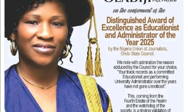 NUJ Ondo Honours FUTA Vice-Chancellor with Distinguished Educationist and Administrator Award