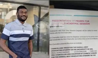 Mishi Alfred Emerges as Overall Best Graduating Student at UNIJOS