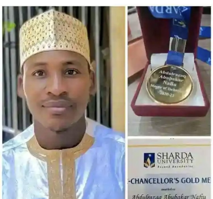 Nigerian Scholar Abdulrazaq Abubakar Honoured with Vice-Chancellor’s Gold Medal as Best MSc Student in India
