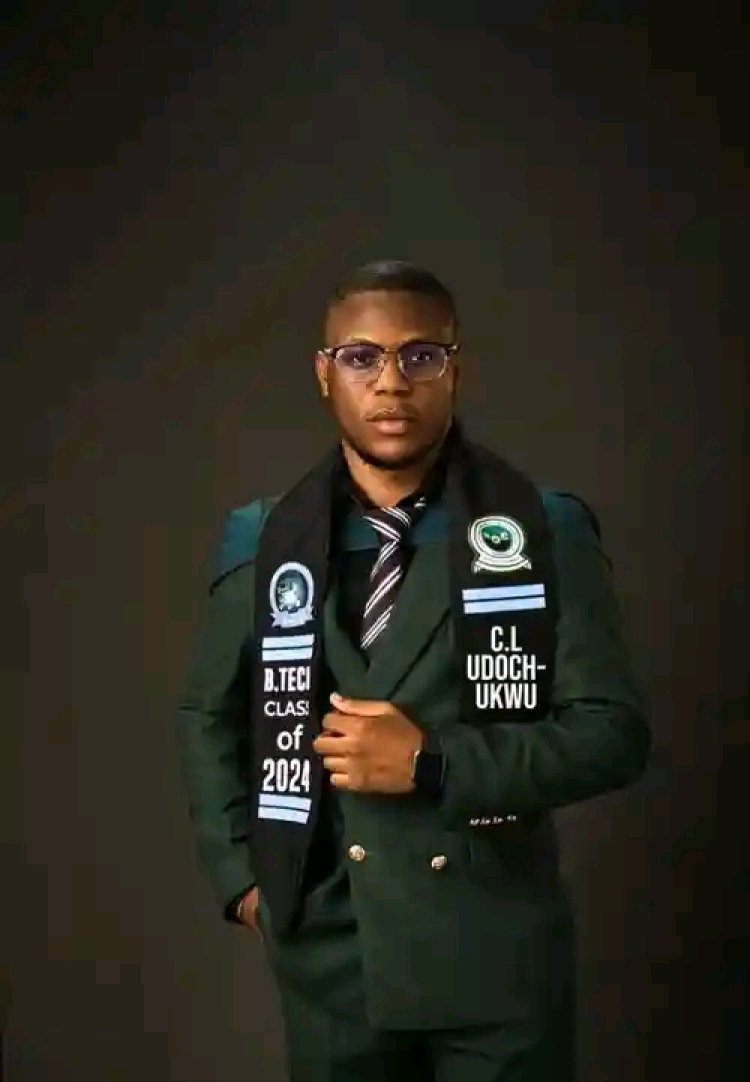 Meet Udochukwu Chikezie Loveday, the 20-Year-Old FUTO First Class Graduate