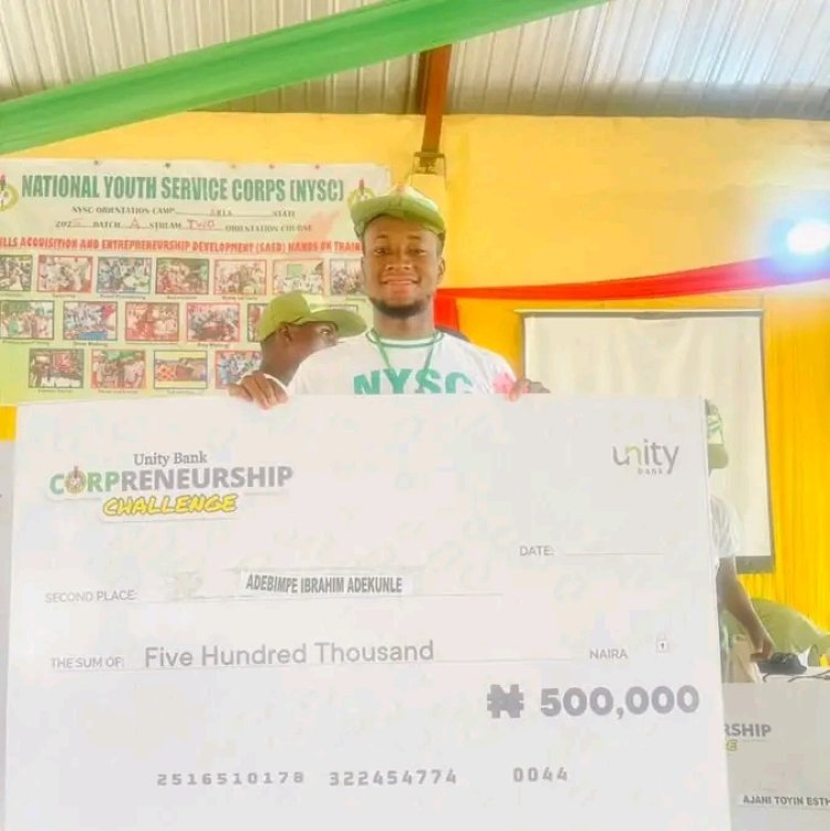 LAUTECH Food Science Graduate Clinches Second Place in Unity Bank Corpreneurship Award