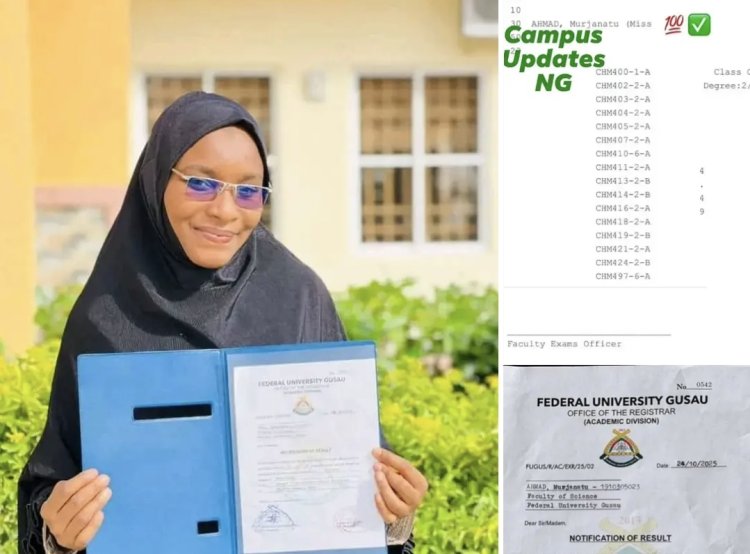 Murjanatu Ahmad Graduates with 4.49 CGPA in Chemistry from Federal University Gusau