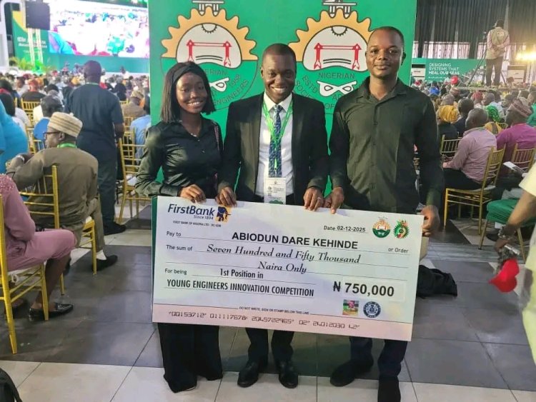 Ekiti State University Team Wins First Place in National Young Engineers Innovation Competition