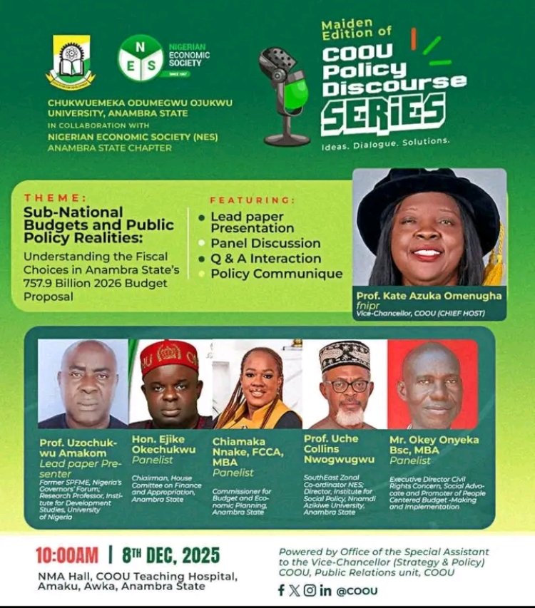 COOU, NES Anambra State Chapter Host Maiden Policy Discourse Series