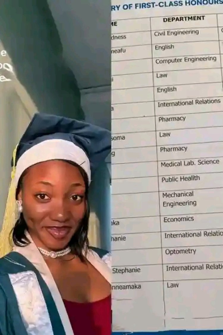 Azubuike Uchechukwu Good Makes History as First Woman to Secure First Class in OAU Civil Engineering