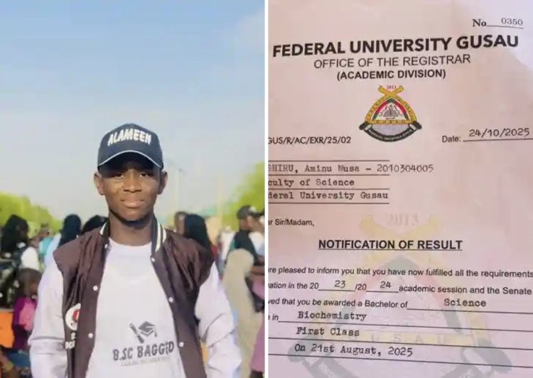 Aminu Musa Bashir Secures First Class Honors in Biochemistry