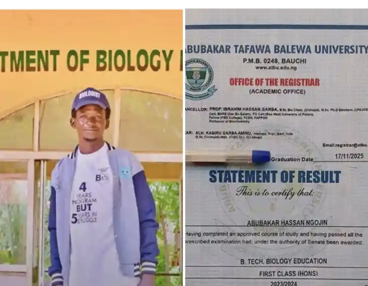 Abubakar Hassan Ngojin Achieves First Class Honors in Biology Education at ATBU