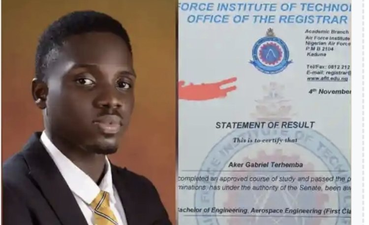 Benue Indigene Gabriel Aker Secures First Class Honours in Aerospace Engineering from AFIT Kaduna