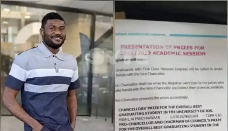 Mishi Alfred Emerges as Overall Best Graduating Student at UNIJOS