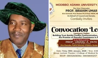 Prof. Umaru Pate to Deliver Modibbo Adama University Convocation Lecture on Leadership and Peace