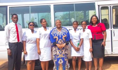 Nursing Sciences Department Hands Over Refurbished Coaster Bus to COOU Management