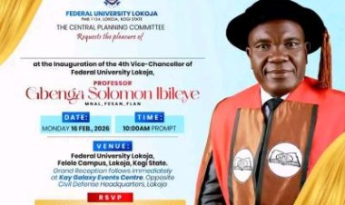 Federal University Lokoja to Inaugurate Professor Gbenga Solomon Ibileye as 4th Vice-Chancellor