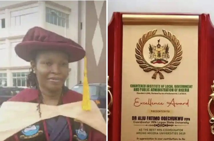 LASU Vice-Chancellor Commends Dr. Fatimo Ogechukwu Aliu Following National "Best MPA Coordinator" Award