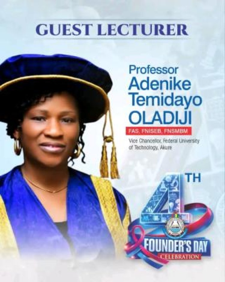 FUTA Vice-Chancellor, Prof. Adenike Oladiji, to Deliver LASUSTECH 4th Founders’ Day Lecture