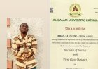 Al-Qalam University Graduate Aliyu Azare Abdulqadir Achieves First-Class Honours In Political Science