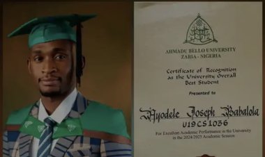 Ayodele Joseph Babalola Emerges as ABU Zaria Overall Best Graduating Student with a 4.92 CGPA