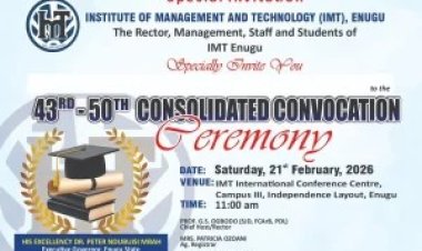 IMT Enugu to Host 43rd–50th Consolidated Convocation Ceremony