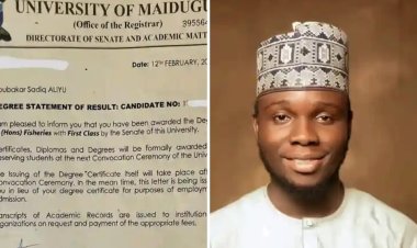 Abubakar Sadiq Aliyu Graduates with First-Class Honours in Fisheries from UNIMAID