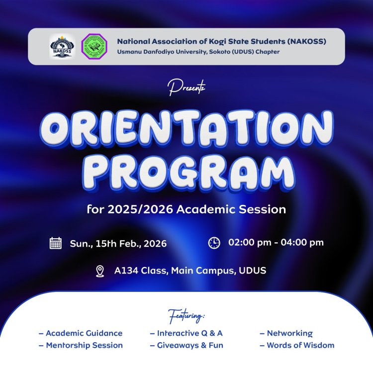 NAKOSS to Welcome Newly Admitted Kogi Indigenes at UDUS